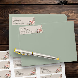 ボホフローラニュートラルベージュ差出人住所 ラベル