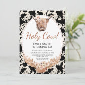 ボホフローラハイランドカウキー誕生日招待状 招待状 (スタンド正面)