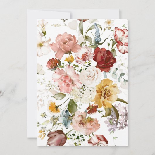 ボホフローラハイランドカウベビーシャワー招待状 招待状 (裏面)