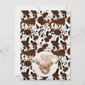 ボホフローラハイランド牛ハート文字ベビーシャワー 招待状 (裏面)