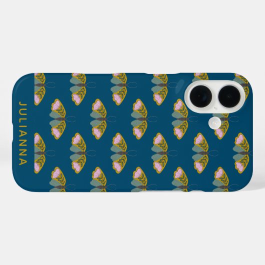 ボホフローラバタフライイラストレーション パーソナライズされた Case-Mate iPhoneケース (裏面 (横))