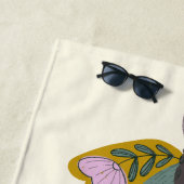 ボホフローラバタフライイラストレーション  ビーチタオル (インサイチュ)