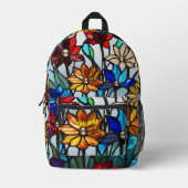 ボホフローラバックパックフラワープリント本袋 プリントバックパック (正面)