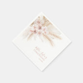 ボホフローラバプティスナプキンスガールズ《キリスト教》洗礼式や命名式ピンク スタンダードカクテルナプキン (角)