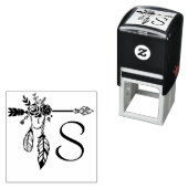 ボホフローラバラアローモノグラムイニシャル セルフインキングスタンプ (インサイチュ)