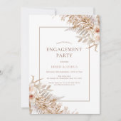 ボホフローラバラパンパスグラス婚約 招待状 (正面)