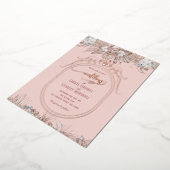 ボホフローラバラ結婚金ゴールド 箔招待状 (回転した状態)