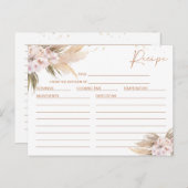 ボホフローラバラ金ゴールドブライダルシャワーレシピカード ポストカード (正面/裏面)