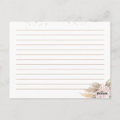 ボホフローラバラ金ゴールドブライダルシャワーレシピカード ポストカード (裏面)