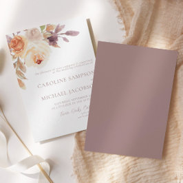 ボホフローラバーントオレンジ秋の結婚式招待状 招待状