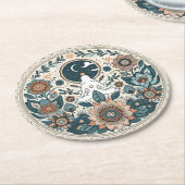 ボホフローラパステルコースター ラウンドペーパーコースター (アングル)