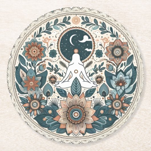 ボホフローラパステルコースター ラウンドペーパーコースター (正面)