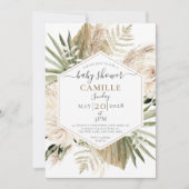 ボホフローラパルメ葉ットユーカリ赤ちゃんシャワー 招待状 (正面)