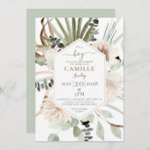 ボホフローラパルメ葉ットユーカリ 招待状 (正面/裏面)