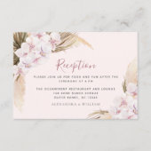 ボホフローラパンパスグラスオーキッドウェディングレセプション エンクロージャーカード (正面)