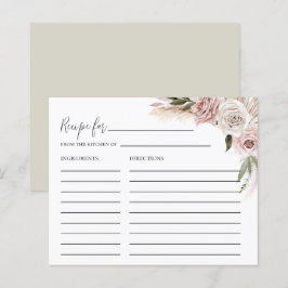 ボホフローラパンパスグラスブライダルシャワーレシピカード