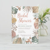 ボホフローラパンパスグラスブライダルシャワー招待 招待状 (スタンド正面)