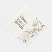 ボホフローラパンパスグラスブライダルシャワー紙 スタンダードランチョンナプキン (角)