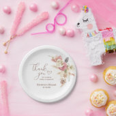 ボホフローラパンパスグラスベイビーシャワーありがとう ペーパープレート (パーティー)