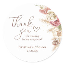 ボホフローラパンパスグラスベイビーシャワーありがとう