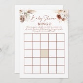ボホフローラパンパスグラスベビーシャワーゲーム 招待状 (正面/裏面)