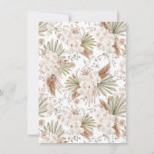 ボホフローラパンパスグラスモダンティーブライダルシャワー 招待状 (裏面)