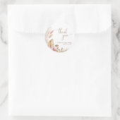 ボホフローラパンパスグラス結婚ズ |ブライダルシャワー ラウンドシール (バッグ)