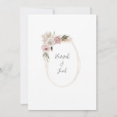 ボホフローラパンパスグラス結婚ズ 招待状 (裏面)