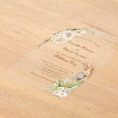 ボホフローラパンパスグラースアース結婚ーズ アクリル招待状 (レイダウン)