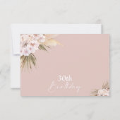 ボホフローラパンパスパームバラ30歳 招待状 (裏面)