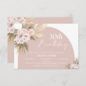 ボホフローラパンパスパームバラ30歳 招待状 (正面/裏面)