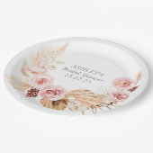 ボホフローラパンパスリースブライダルシャワー ペーパープレート (アングル)