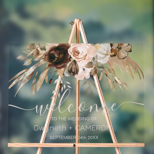 ボホフローラパンプキ結婚ンの歓迎アクリル記号 アクリルサイン (ニュートラル)