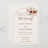 ボホフローラパンプ結婚ス 招待状 (正面/裏面)