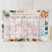 ボホフローラパーソナライズされた月空白のプランナー ペーパーパッド (インサイチュ)