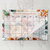 ボホフローラパーソナライズされた月空白のプランナー ペーパーパッド (折り畳み)