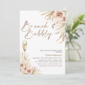 ボホフローラパームブランチバブリーブライダルシャワー 招待状 (スタンド正面)
