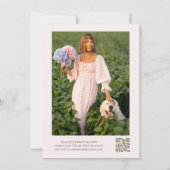 ボホフローラピアスプロセッコQRコードブライダルシャワー 招待状 (裏面)