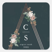 ボホフローラピラミッド構造結婚式の引き出物 スクエアシール (正面)