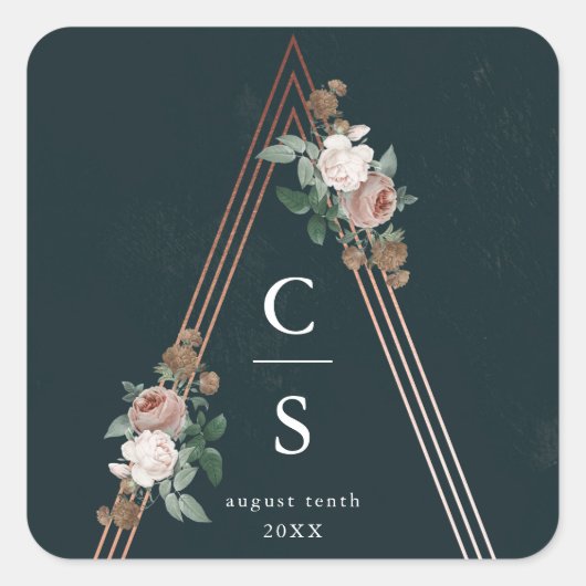 ボホフローラピラミッド構造結婚式の引き出物 スクエアシール (正面)