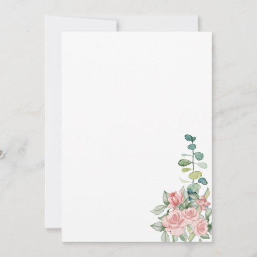 ボホフローラピンクダスティーバラ結婚ズ 招待状 (裏面)