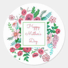 ボホフローラピンクマガーリーザーズ日スケッチ ラウンドシール