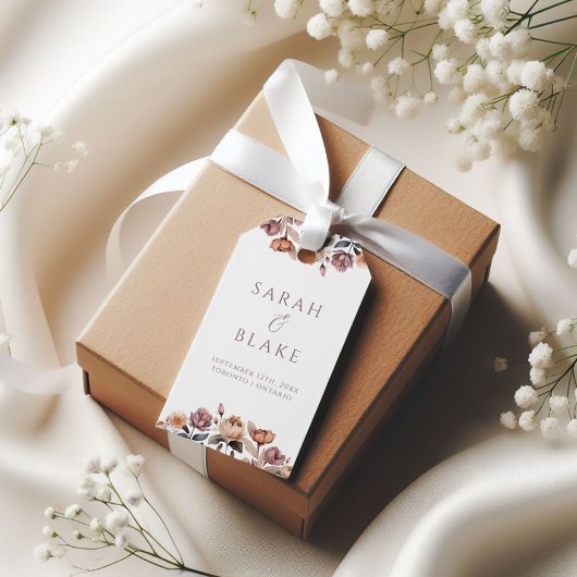 ボホフローラピンクローズ庭園の結婚式 ギフトタグ