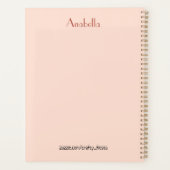 ボホフローラピンク秋パーソナライズされた プランナー手帳 (裏面)