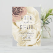 ボホフローラピンク&ブルー結婚式招待状 招待状 (スタンド正面)