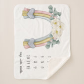 ボホフローラファイバーレインボーマイルストーンベビー シェルパブランケット (正面)