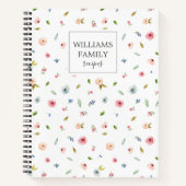 ボホフローラファミパーソナライズされたリーレシピブック赤面 ノートブック (正面)