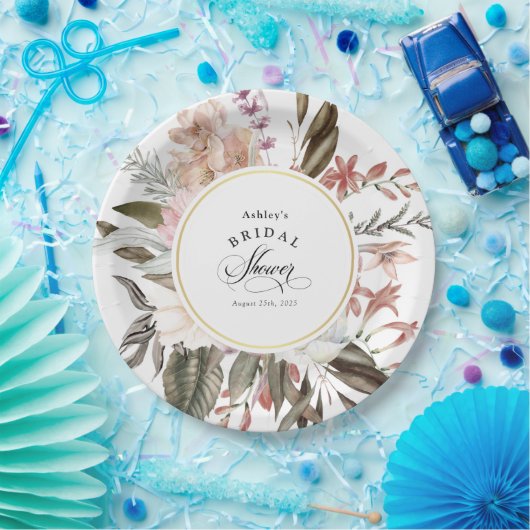 ボホフローラファンタジー水彩ブライダルシャワー ペーパープレート (パーティー)