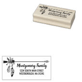 ボホフローラフェザー名前をカスタムする差出人住所 ラバースタンプ (押印)