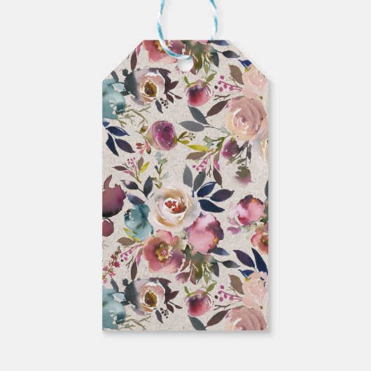 ボホフローラフェザー素朴シャワーメッセージカード ギフトタグ (裏面)